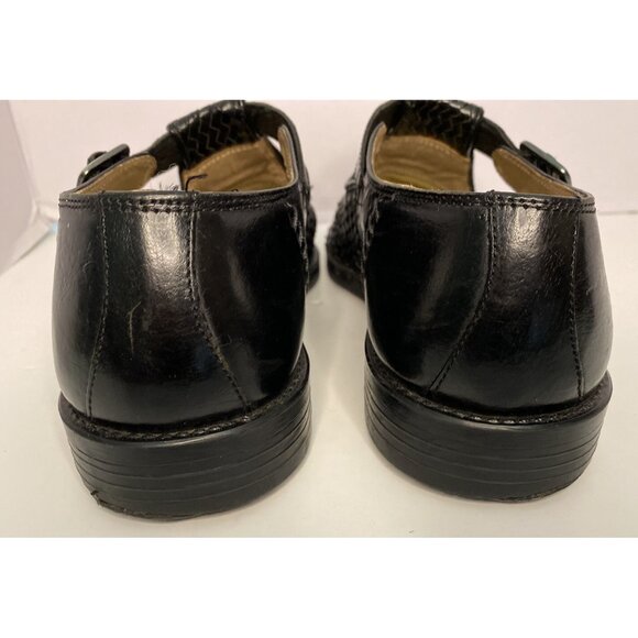 Tolo Men Dress/Casual Basketweave Leather Shoes Black 9.5M Italian To REPAIR - Picture 3 of 12